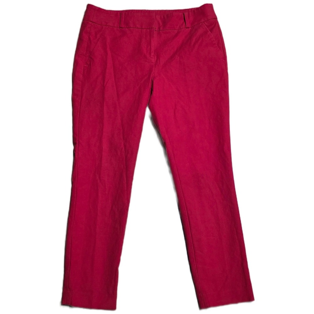 Ann Taylor LOFT Marissa Skinny Pants Women's Size 10 Crimson Red Cropped Ankle